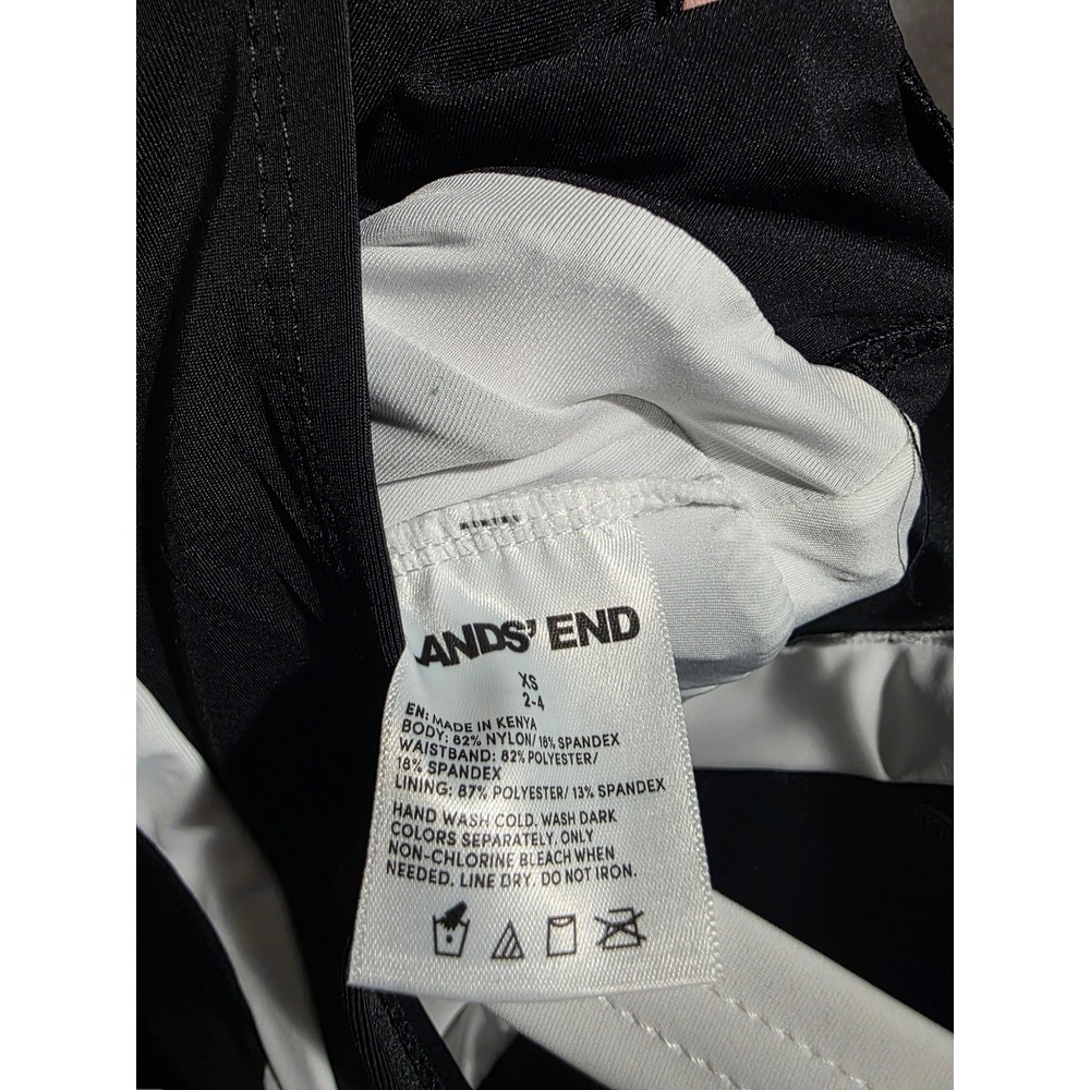 Lands End Womens Swim Dress Black White Colorblock Zipper Front XS 2-4 NEW - Picture 5 of 6